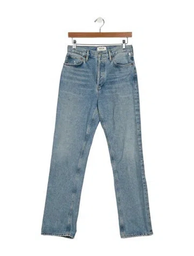 Pre-owned Agolde Mid-rise Straight Leg Jeans In Blue