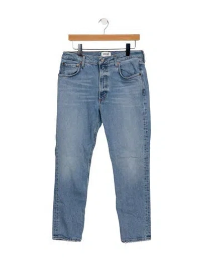 Pre-owned Agolde Mid-rise Straight Leg Jeans In Blue