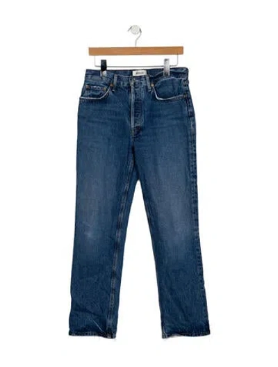 Pre-owned Agolde Mid-rise Straight Leg Jeans In Blue