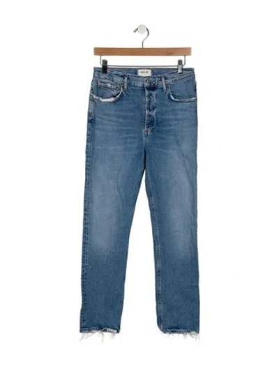Pre-owned Agolde Mid-rise Straight Leg Jeans In Blue