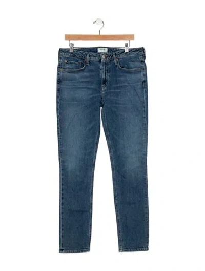 Pre-owned Agolde Mid-rise Straight Leg Jeans In Blue