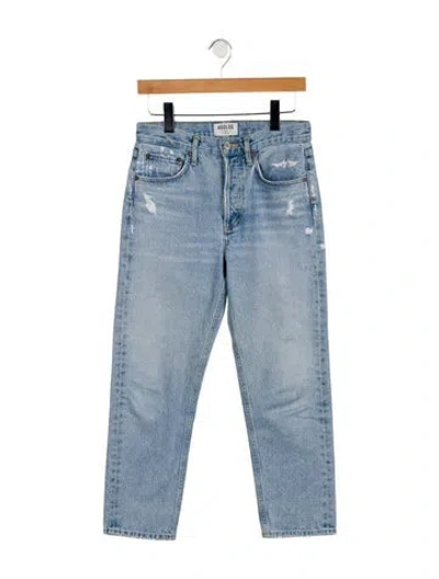 Pre-owned Agolde Mid-rise Straight Leg Jeans In Blue