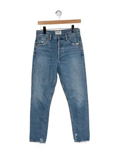 Pre-owned Agolde Mid-rise Straight Leg Jeans In Blue