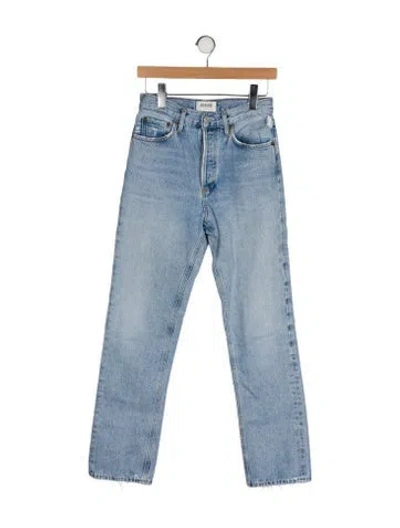 Pre-owned Agolde Mid-rise Straight Leg Jeans In Blue