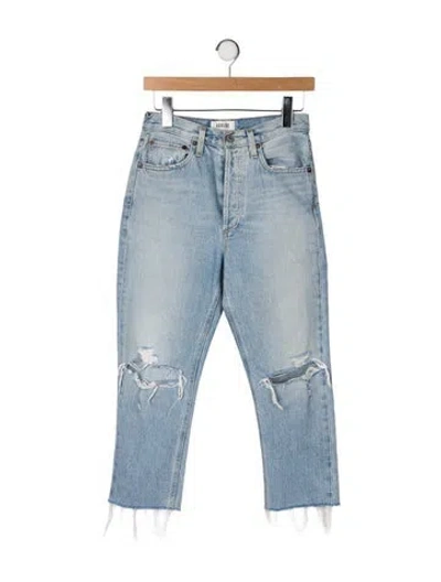 Pre-owned Agolde Mid-rise Straight Leg Jeans In Blue