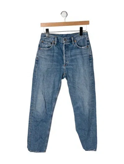 Pre-owned Agolde Mid-rise Straight Leg Jeans In Blue