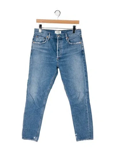 Pre-owned Agolde Mid-rise Straight Leg Jeans In Blue