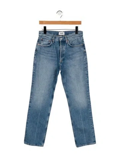 Pre-owned Agolde Mid-rise Straight Leg Jeans In Blue