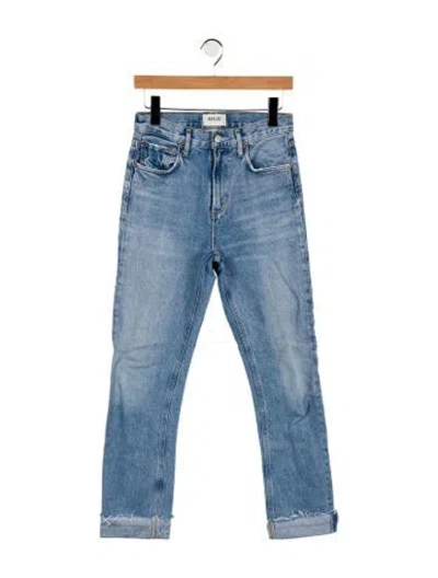 Pre-owned Agolde Mid-rise Straight Leg Jeans In Blue