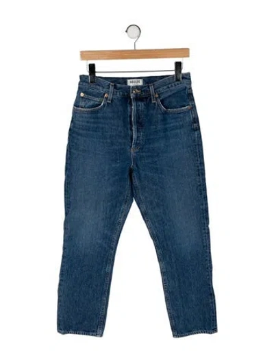 Pre-owned Agolde Mid-rise Straight Leg Jeans In Blue