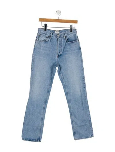 Pre-owned Agolde Mid-rise Straight Leg Jeans In Blue