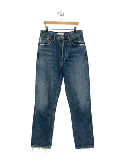 Pre-owned Agolde Mid-rise Straight Leg Jeans In Blue