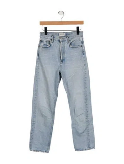 Pre-owned Agolde Mid-rise Straight Leg Jeans In Blue