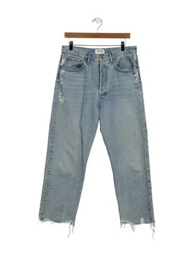Pre-owned Agolde Mid-rise Straight Leg Jeans In Blue