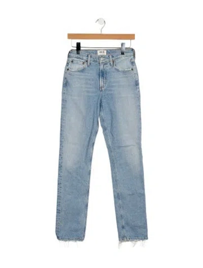Pre-owned Agolde Mid-rise Straight Leg Jeans In Blue