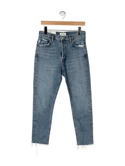 Pre-owned Agolde Mid-rise Straight Leg Jeans In Blue