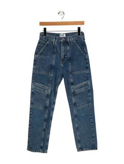 Pre-owned Agolde Mid-rise Straight Leg Jeans In Blue