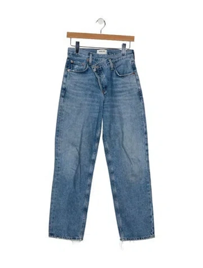 Pre-owned Agolde Mid-rise Straight Leg Jeans In Blue