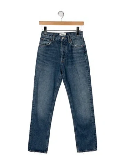 Pre-owned Agolde Mid-rise Straight Leg Jeans In Blue