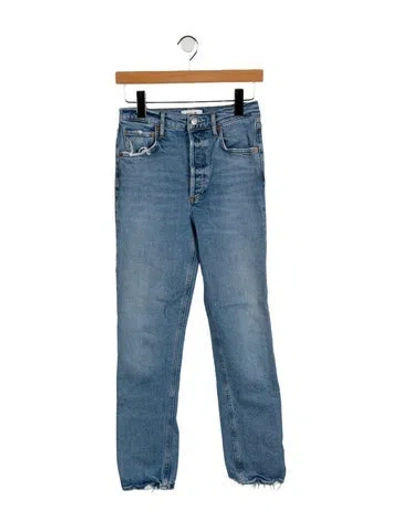 Pre-owned Agolde Mid-rise Straight Leg Jeans In Blue