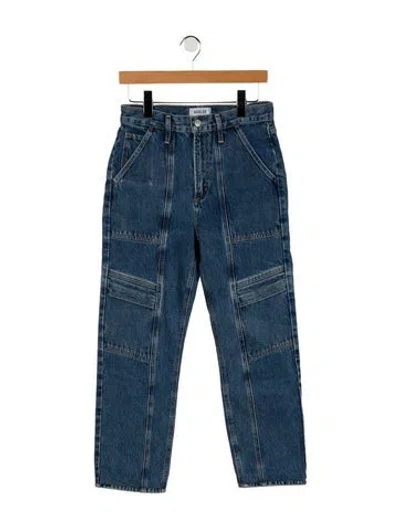 Pre-owned Agolde Mid-rise Straight Leg Jeans In Blue