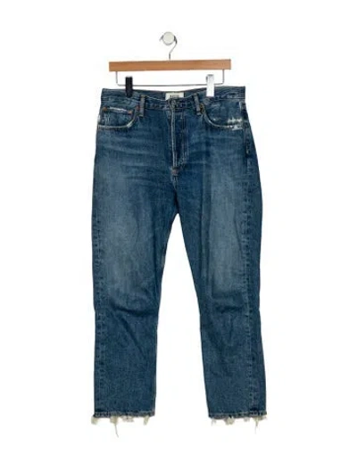 Pre-owned Agolde Mid-rise Straight Leg Jeans In Blue