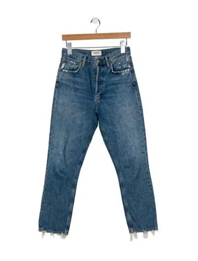 Pre-owned Agolde Mid-rise Straight Leg Jeans In Blue