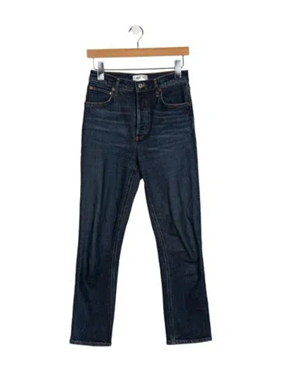 Pre-owned Agolde Mid-rise Straight Leg Jeans In Blue