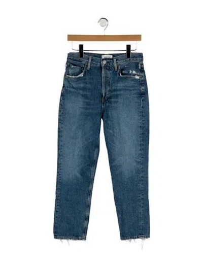 Pre-owned Agolde Mid-rise Straight Leg Jeans In Blue
