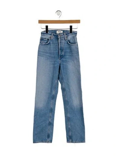 Pre-owned Agolde Mid-rise Straight Leg Jeans In Blue