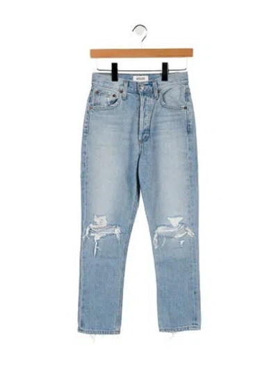 Pre-owned Agolde Mid-rise Straight Leg Jeans In Blue