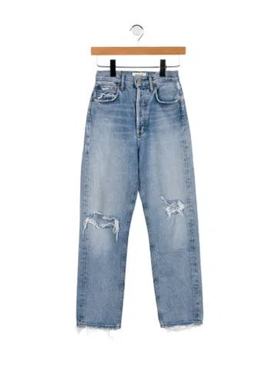 Pre-owned Agolde Mid-rise Straight Leg Jeans In Blue
