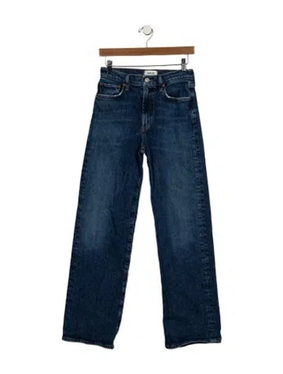 Pre-owned Agolde Mid-rise Straight Leg Jeans In Blue
