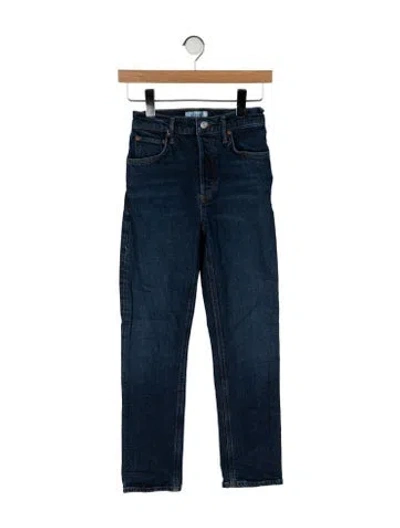 Pre-owned Agolde Mid-rise Straight Leg Jeans In Blue