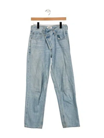 Pre-owned Agolde Mid-rise Straight Leg Jeans In Blue