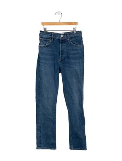 Pre-owned Agolde Mid-rise Straight Leg Jeans In Blue