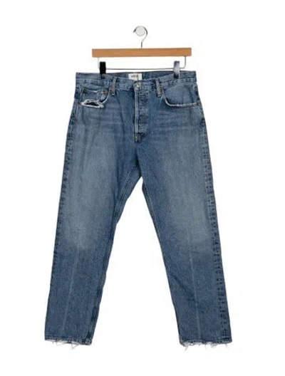Pre-owned Agolde Mid-rise Straight Leg Jeans In Blue