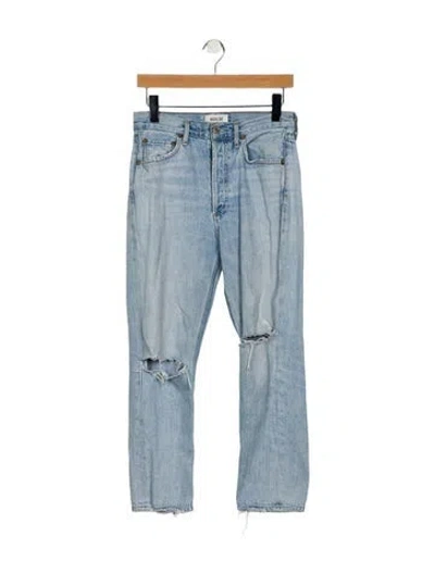 Pre-owned Agolde Mid-rise Straight Leg Jeans In Blue