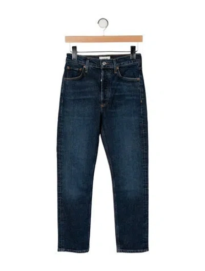 Pre-owned Agolde Mid-rise Straight Leg Jeans In Blue