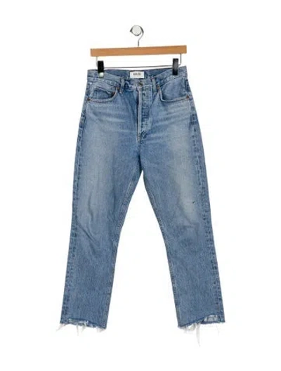Pre-owned Agolde Mid-rise Straight Leg Jeans In Blue