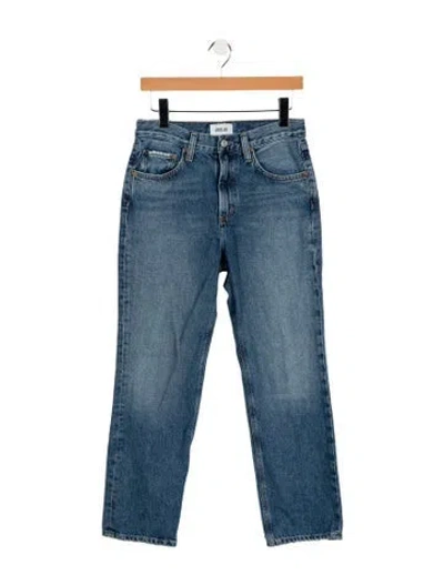 Pre-owned Agolde Mid-rise Straight Leg Jeans In Blue