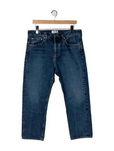 Pre-owned Agolde Mid-rise Straight Leg Jeans In Blue