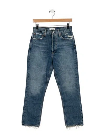 Pre-owned Agolde Mid-rise Straight Leg Jeans In Blue