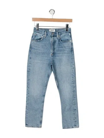 Pre-owned Agolde Mid-rise Straight Leg Jeans In Blue