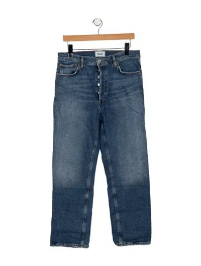 Pre-owned Agolde Mid-rise Straight Leg Jeans In Blue