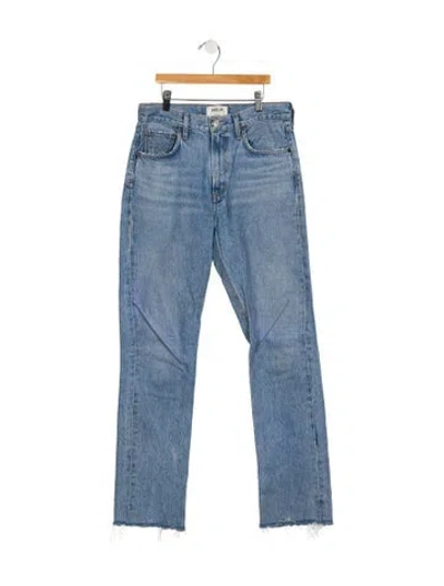 Pre-owned Agolde Mid-rise Straight Leg Jeans In Blue