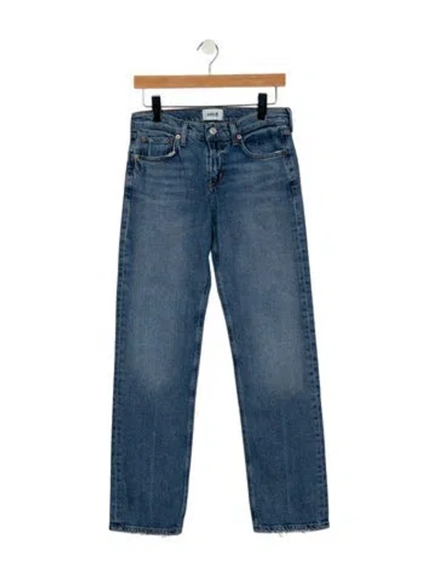 Pre-owned Agolde Mid-rise Straight Leg Jeans In Blue