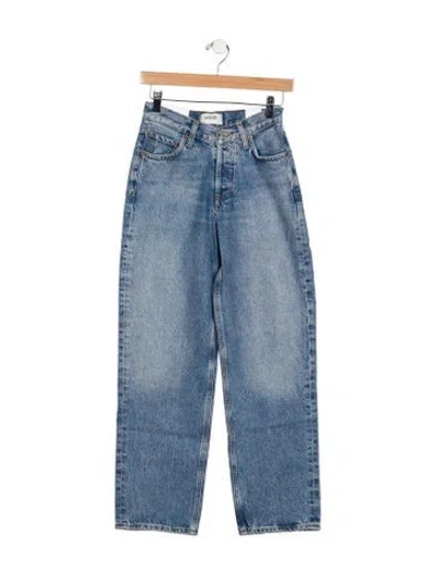 Pre-owned Agolde Mid-rise Straight Leg Jeans In Blue