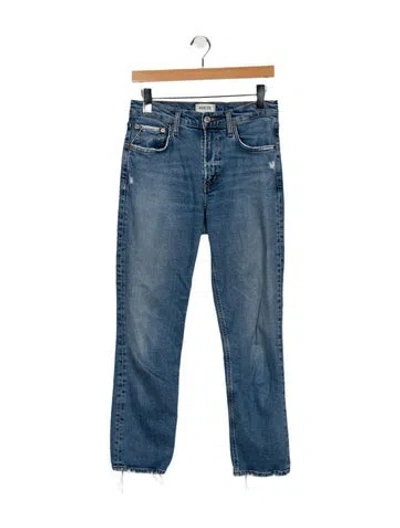 Pre-owned Agolde Mid-rise Straight Leg Jeans In Blue