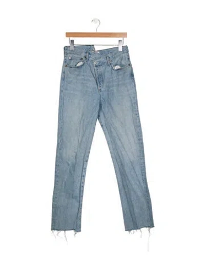 Pre-owned Agolde Mid-rise Straight Leg Jeans In Blue